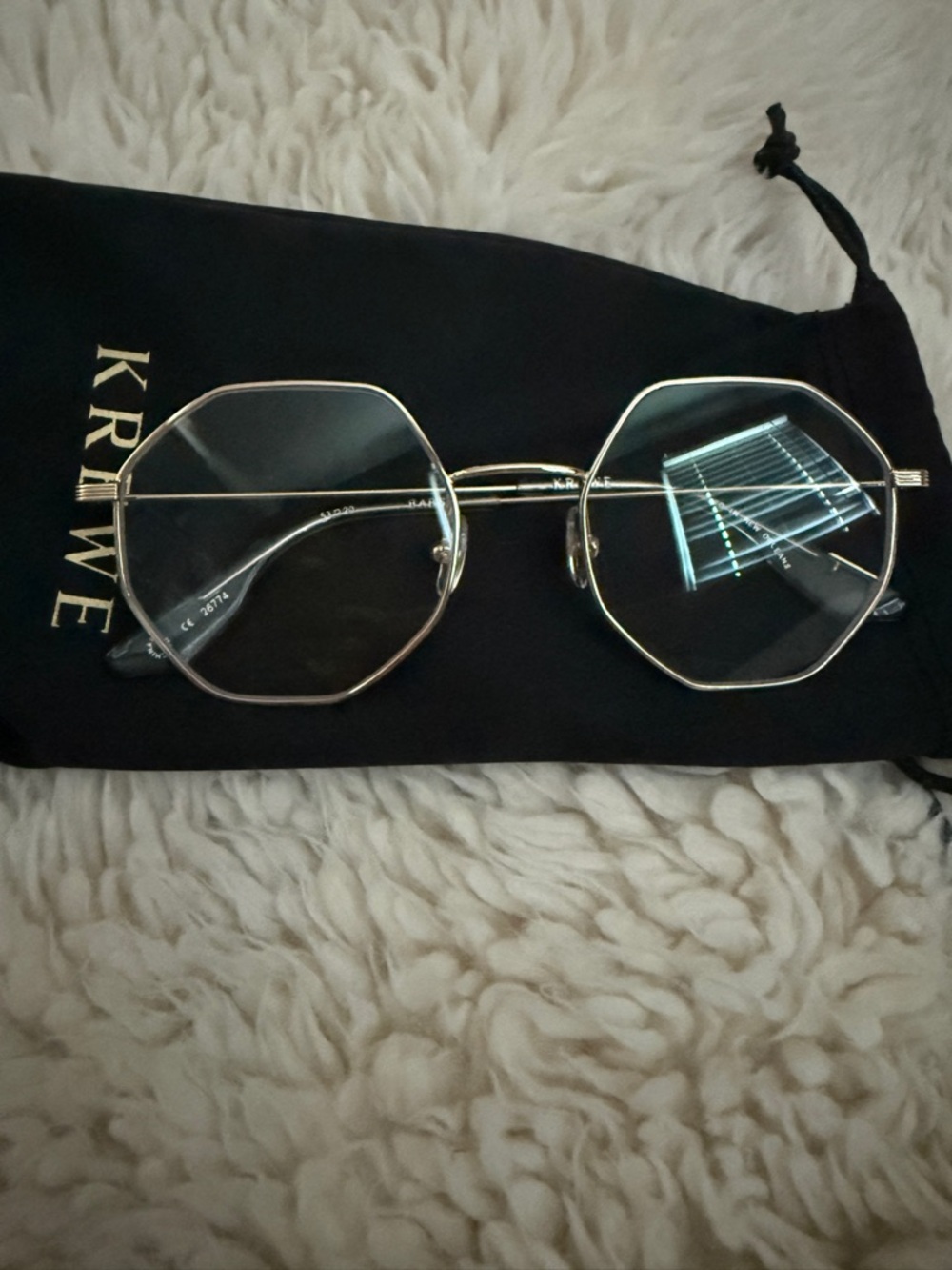 KRWWE Geometric Gold Octagon Glasses